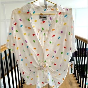Tipsy Elves GUMMY GALORE TIE-FRONT SHIRT